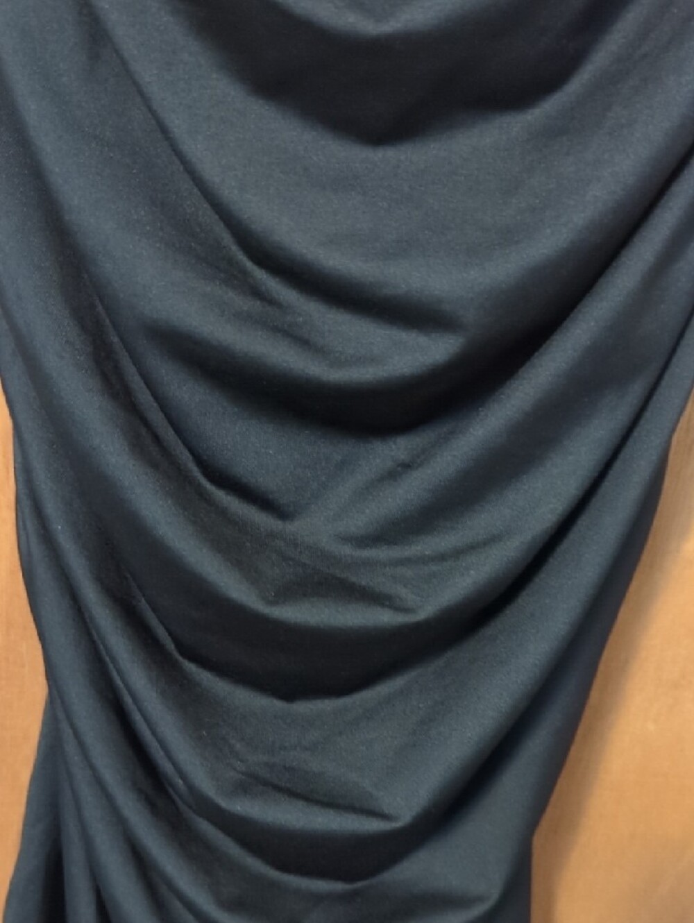 Sleeveless Black Midi Dress with Ruched Side Detail - Picture 13 of 16